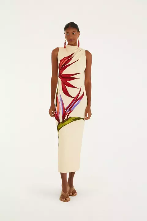 Vestido Midi Estampado Maxi Estrelícia Farm Rio Verão 26