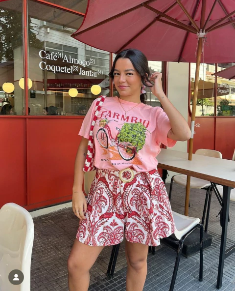 T-Shirt Bicicleta Rosa