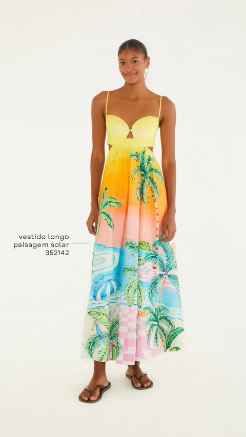 VESTIDO LONGO PAISAGEM SOLAR