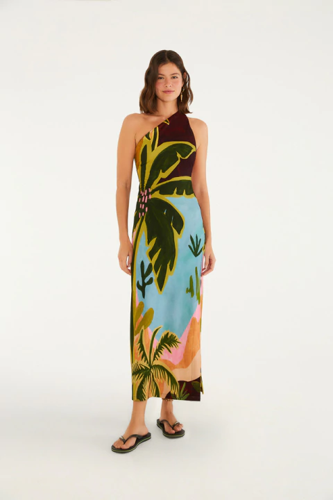 Vestido Ombro Só Jardim Burburinho da Farm - Coleção Alto Verão 26