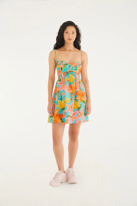 VESTIDO CURTO AMOR DE FLOR Farm Alto Verão 26