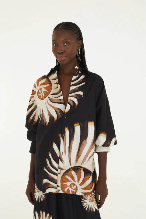 Camisa Engenharia Amonita Preto Farm Verão 26