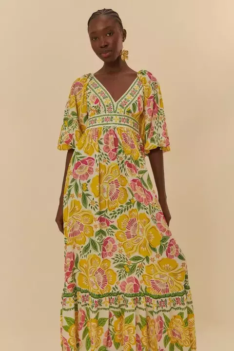 Vestido Longo Estampado Floral Bela FARM