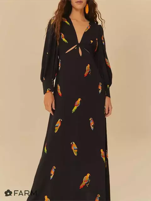 Vestido Longo Sonho dos Pássaros FARM