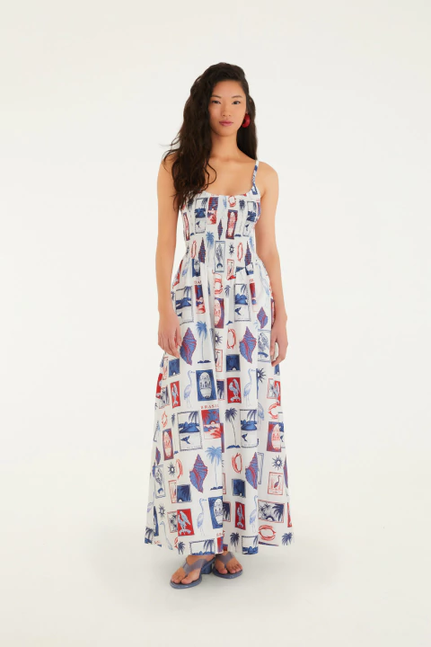 VESTIDO LASTEX TROPICAL VINTAGE Farm Alto Verão 26 - comprar online