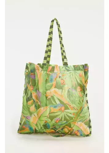 BOLSINHA ME LEVA FLORESTA PASSARINHO VERDE - comprar online