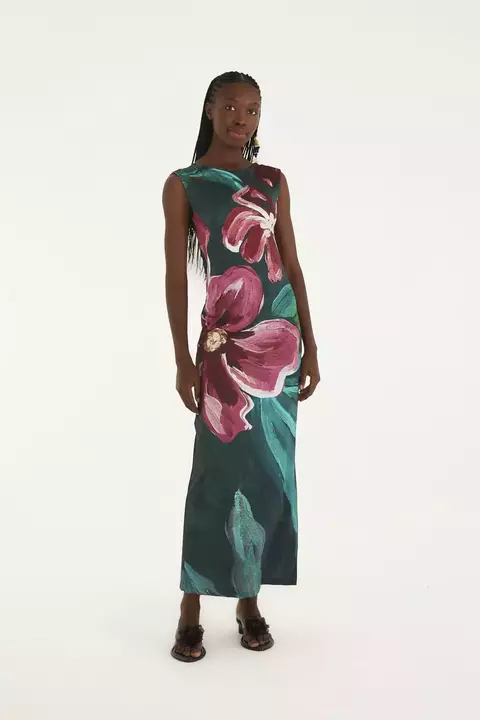 Vestido Midi Lineia Farm Verão 26