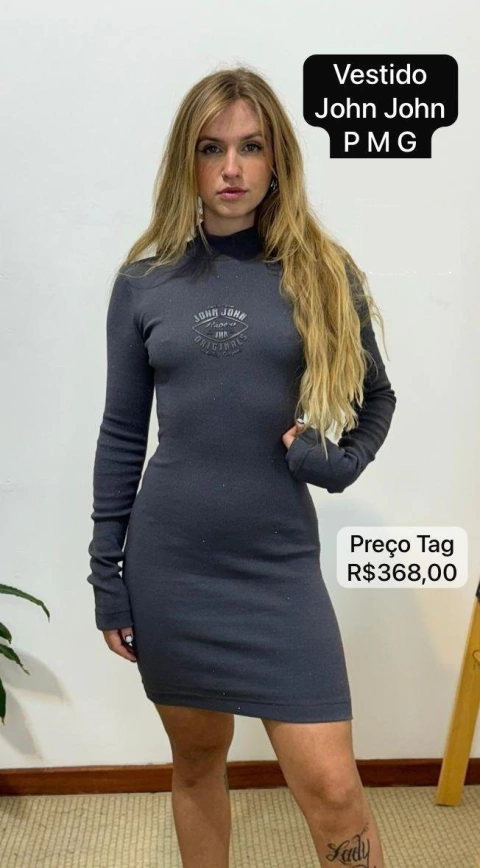 Vestido JohnJohn Canelado Gliter