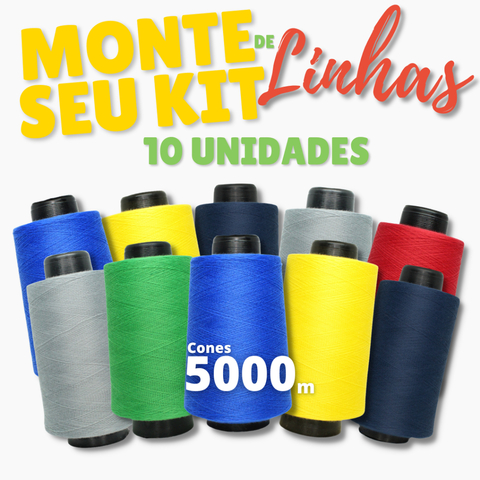 Kit Linha Colorida 10 Cones de 5000m Monte seu kit
