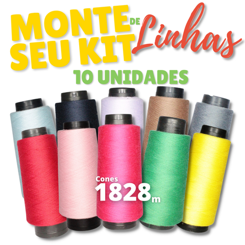 Linha Colorida - 10 Cones de 1828m ou 2000j- Monte Seu Kit.