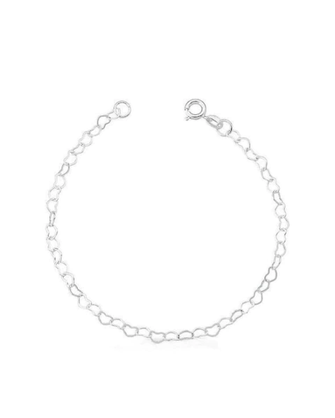 Pulseira Elo Coração- Prata