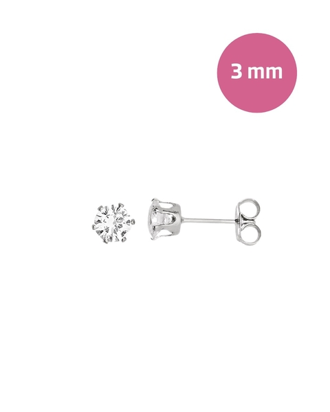 Brinco Ponto de Luz (3mm) - Banhado a Prata