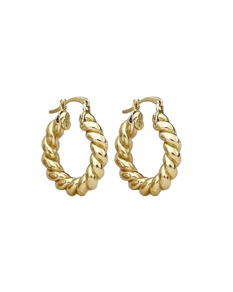 Argola Tubo Enrrolada Norah - Banhada a Ouro