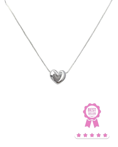Colar de Coração - Banhado a Prata