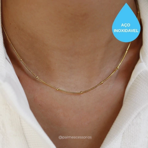 Colar Bolinha - Aço Inoxidável Dourado - comprar online