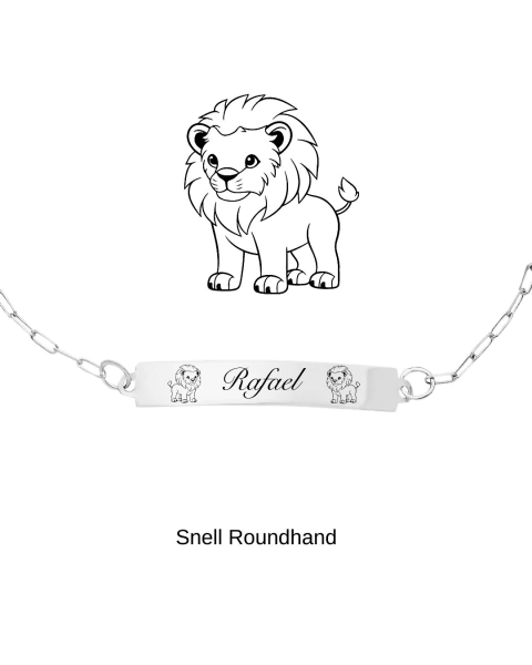 Pulseira Personalizada Infantil - (Elo Cadeadinho) Banhado a Prata