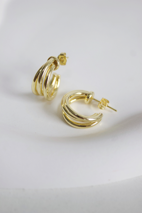 Argola Tripla - Banhada a Ouro