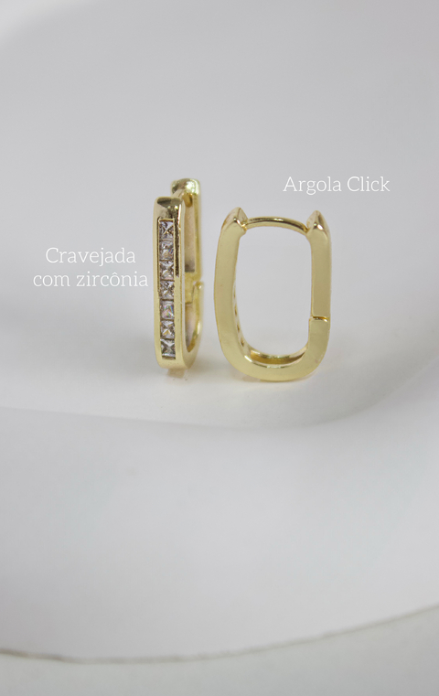 Argola Zirconia - Banhada a Ouro - comprar online