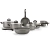 Bateria de cocina Brinox Maple 7pzas Gris