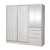 Placard Murano 207cm 2p.corred. Pino Aland bco c/espejo: