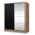 Placard Murano 180cm Hickory/negro Puerta corred con espejo: - Maitess 