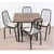 Mesa cuadrada 90x90cm con 4 Sillas Amelia: