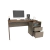Escritorio 150cm 2 cajones Offi Dof03 Davos/Gris: - comprar online