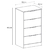 Chifonier 4 cajones Murano Pino Aland Blanco: - comprar online