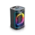 Parlante Philco TP12000 tipo torre con luces LED RGB encendidas, panel superior de controles y diseño moderno, ideal para fiestas y reuniones en el hogar.