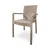Sillón de jardín plástico Vector V001 color capuchino con diseño simil esterilla y apoyabrazos, ideal para exteriores o interiores