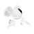 Accesorios de los auriculares inalámbricos Philips TAT3559WT/97 blancos. Vista superior que incluye el estuche abierto con display digital, auriculares In-Ear, dos pares de almohadillas de silicona intercambiables y cable USB-C.
