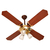 Ventilador techo Severbon Palas madera Cedro/haya con Luz 3 tulipas