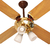 Ventilador techo Severbon Palas madera Cedro/haya con Luz 3 tulipas - Maitess 