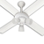 Ventilador techo Severbon Palas metalicas blanco con luz 3 tulipas - comprar online