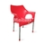 Silla con apoyabrazos de plastico Rojo con patas de caño Zafiro: