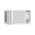 Aire acondicionado de ventana Midea R-32 frío solo, modelo compacto, color blanco, con panel de control y rejillas de ventilación.