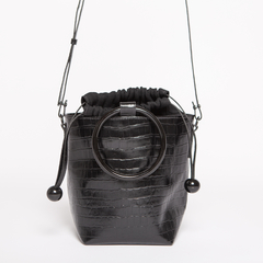 Bolsa Barbara em Croco Preto - patmotta