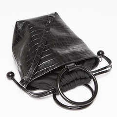 Bolsa Barbara em Croco Preto - comprar online