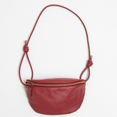 Bolchete Couro Cereja com Pingente - comprar online