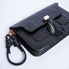 Bolsa Top Croco Pingente Grafite - patmotta