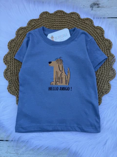 Remera HELLO AMIGO! - azulino
