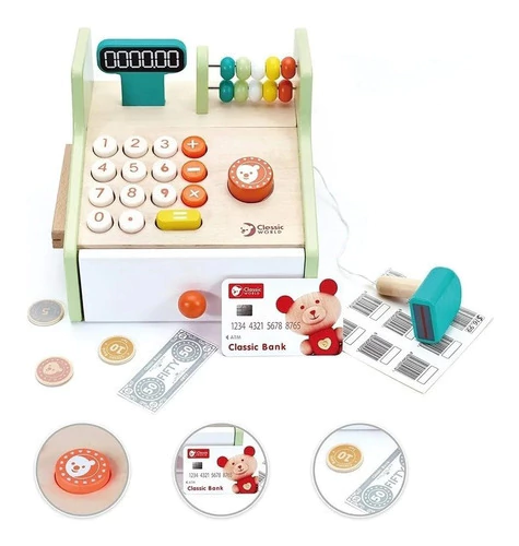 Caja Registradora Madera Classic World Juego Didactico - comprar online