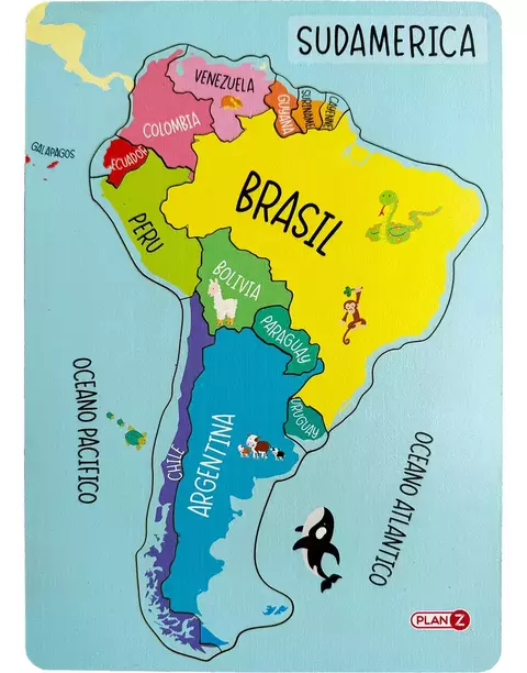 Rompecabezas Encastrable Madera Sudamerica - comprar online