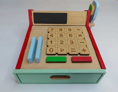 Caja Registradora De Madera Didacticos Uovo Juego De Compras