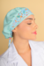 Touca Cirurgica Gorro Verde Agua Estampado com elástico e tiras