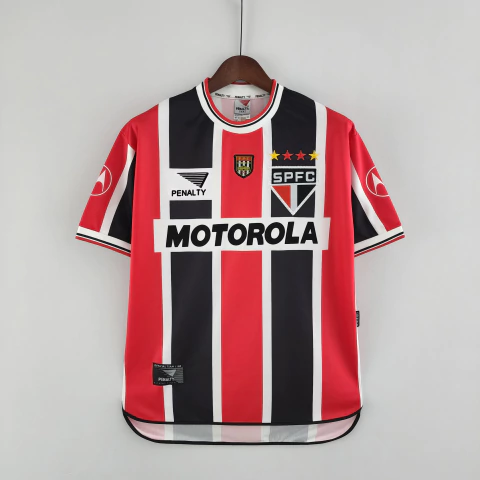 Camisa São Paulo II Retrô 2000 Vermelho, preto e branco - Masculina Torcedor - comprar online