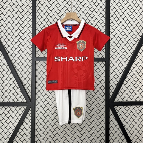 Camisa e Short Infantil Retrô Manchester United I 1999/2000 Vermelho e Branco - Umbro - comprar online