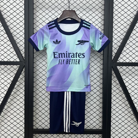 Conjunto Infantil Arsenal III 24/25 - Azul e Roxo - Camisa e Short - Adidas - comprar online
