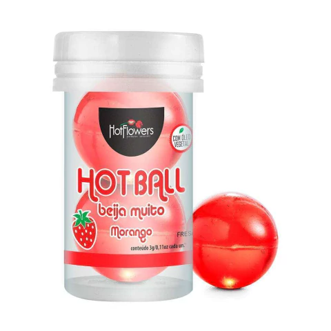 Bolinhas Do Prazer Morango Beija Muito Hot Flowers - 2 Unidades