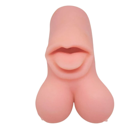 Masturbador Realístico Formato de Seios Boca e Língua Pele Kira